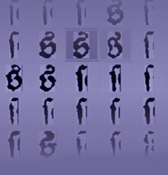 Verschillende versies van de Gothische letter 's'