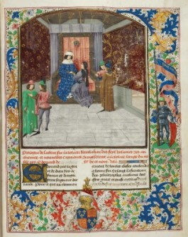 The author presenting his chronicle to Edward IV, Jean de Wavrin 
