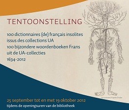 Affiche tentoonstelling '100 bijzondere woordenboeken Frans'