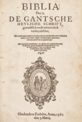 Titelpagina van 'Deux Aesbible' door Gillis van der Erven in Emden, 1562