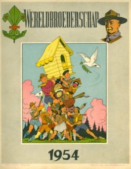 Voorpagina van de VVKS-kalender 'Wereldbroederschap', 1954. [KADOC KKA 900]