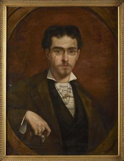 Geschilderd portret van Eekhoud door Houben