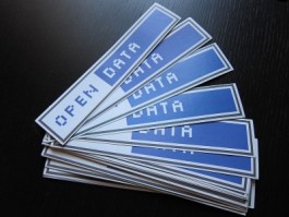 Stickers met de tekst 'open data'