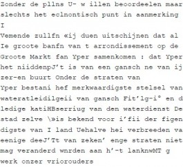 Voorbeeld van slecht omgezette digitale tekst