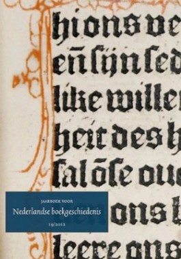 Voorpagina editie 2012 van het Jaarboek voor Nederlandse boekgeschiedenis