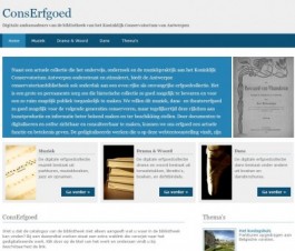Homepagina van 'ConsErfgoed' van het Koninklijk Conservatorium Antwerpen