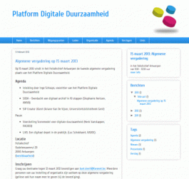 Schermafdruk van de website van het Platform Digitale Duurzaamheid
