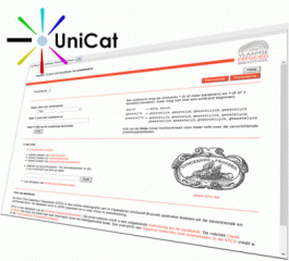 UniCat logo with screen of the STCV database