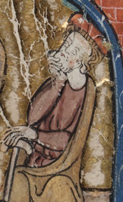 Detail uit een miniatuur op folio 129 verso van de Rijmbijbel