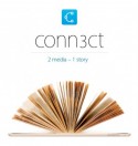 Conn3ct-logo en beeld met tablet waaruit boekpagina's waaieren