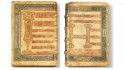 De voor -en achterkant van het boek waarin de bladen werden ontdekt.