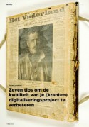 Eerste pagina van het artikel, met oorlogskrant met foto van koning Albert I