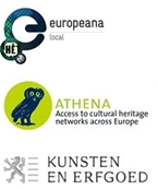 Logo's EuropeanaLocal, Athena & Kunsten en Erfgoed