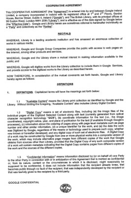 Pagina één van het contract
