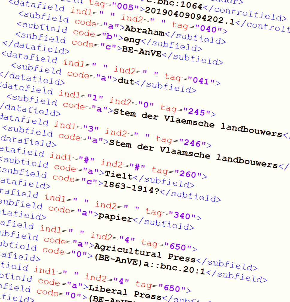 Databaserecord in XML-formaat